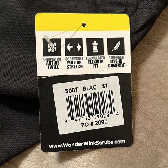 Wonder Wink S Tall Solid Black Gray Drawstring 3 Pocket Cargo Scrub Pants 38/33 - Picture 10 of 10